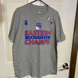 NY Rangers Eastern Conference Champs Size Medium Gray T-shirt #218